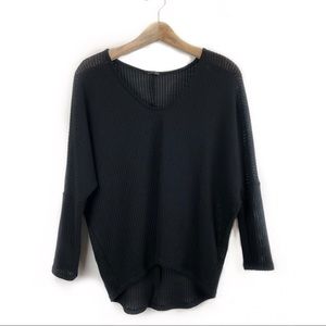 Papermoon Black Knit Sweater Medium 3/4 Sleeve